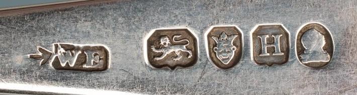 *A SET OF SIX LATE GEORGE III SILVER TABLE FORKS Image