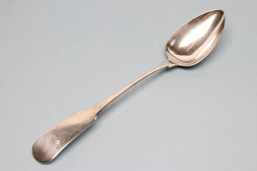 A LATE GEORGE III IRISH SILVER BASTING SPOON Image