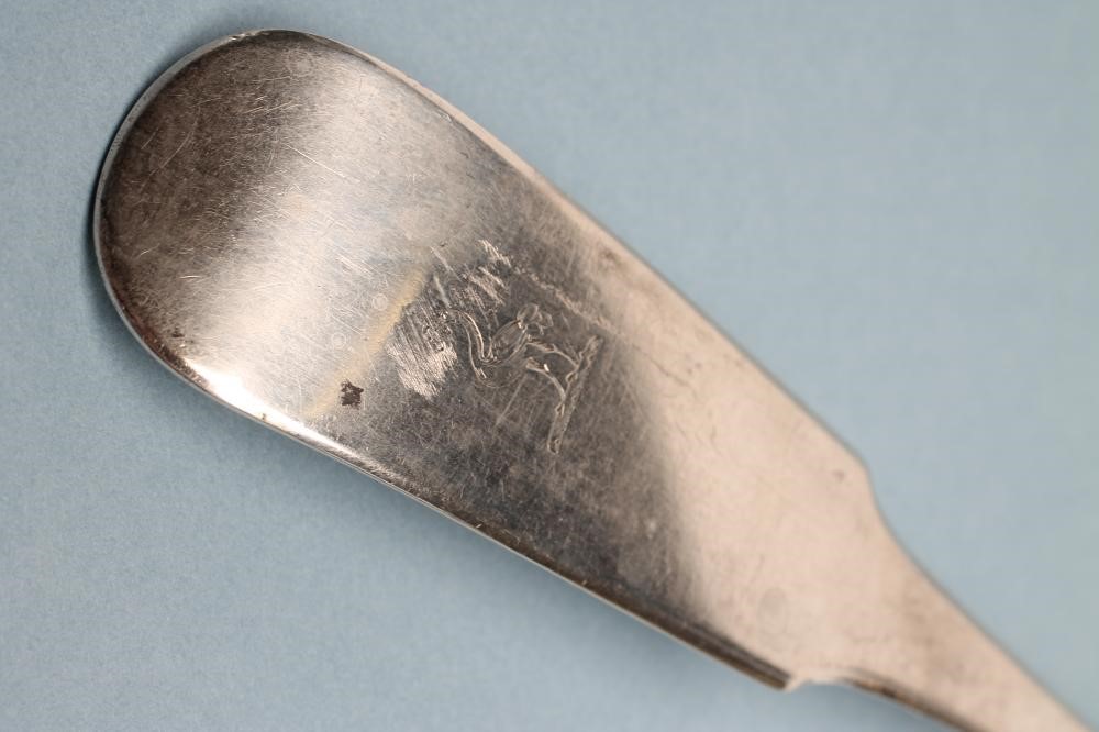 A LATE GEORGE III IRISH SILVER BASTING SPOON Image