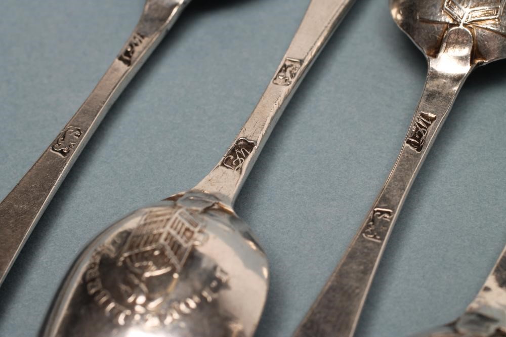A SET OF SIX GEORGE III SILVER "LIBERTY" TEASPOONS Image