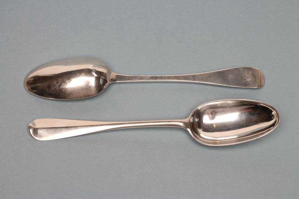 A PAIR OF GEORGE II SCOTTISH SILVER TABLESPOONS Image