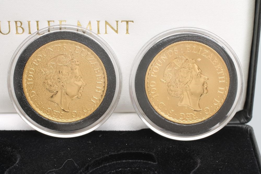 *TWO ELIZABETH II £100 GOLD PROOF COINS Image