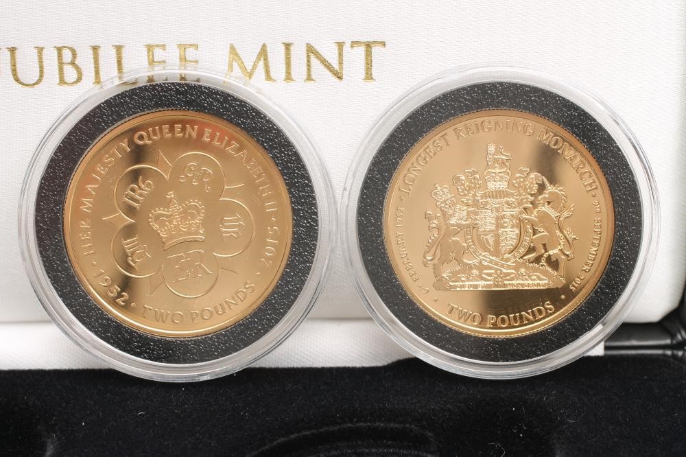 TWO ELIZABETH II GOLD £2 COINS Image