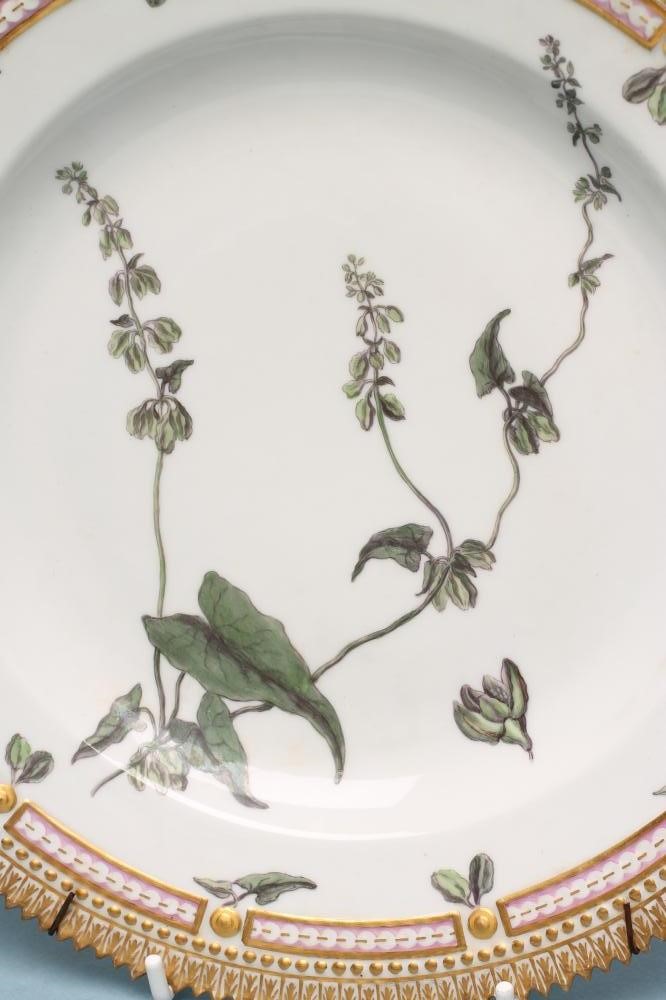 A ROYAL COPENHAGEN PORCELAIN "FLORA DANICA" PLATE of plain circular form centrally painted with Image