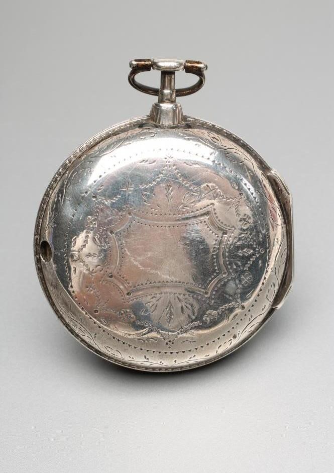 A LATE GEORGE III SILVER PAIR CASED POCKET WATCH Image