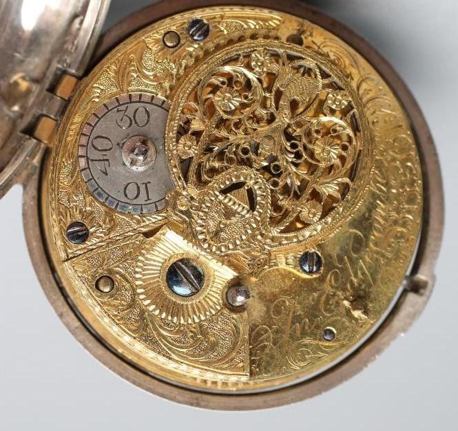 A LATE GEORGE III SILVER PAIR CASED POCKET WATCH Image