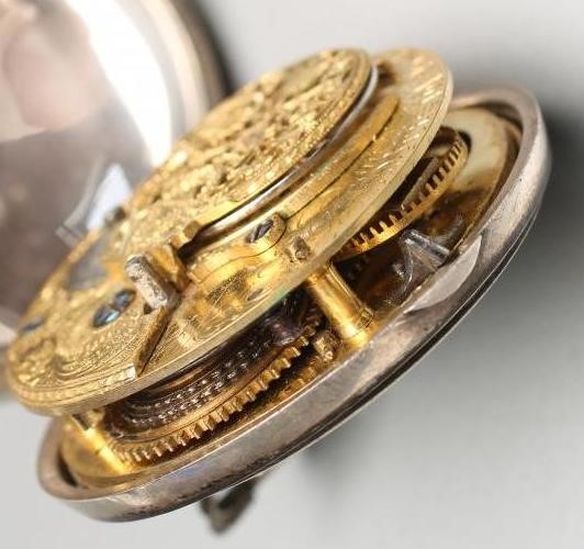 A LATE GEORGE III SILVER PAIR CASED POCKET WATCH Image