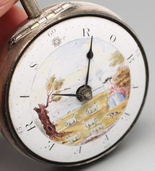 A LATE GEORGE III SILVER PAIR CASED POCKET WATCH Image