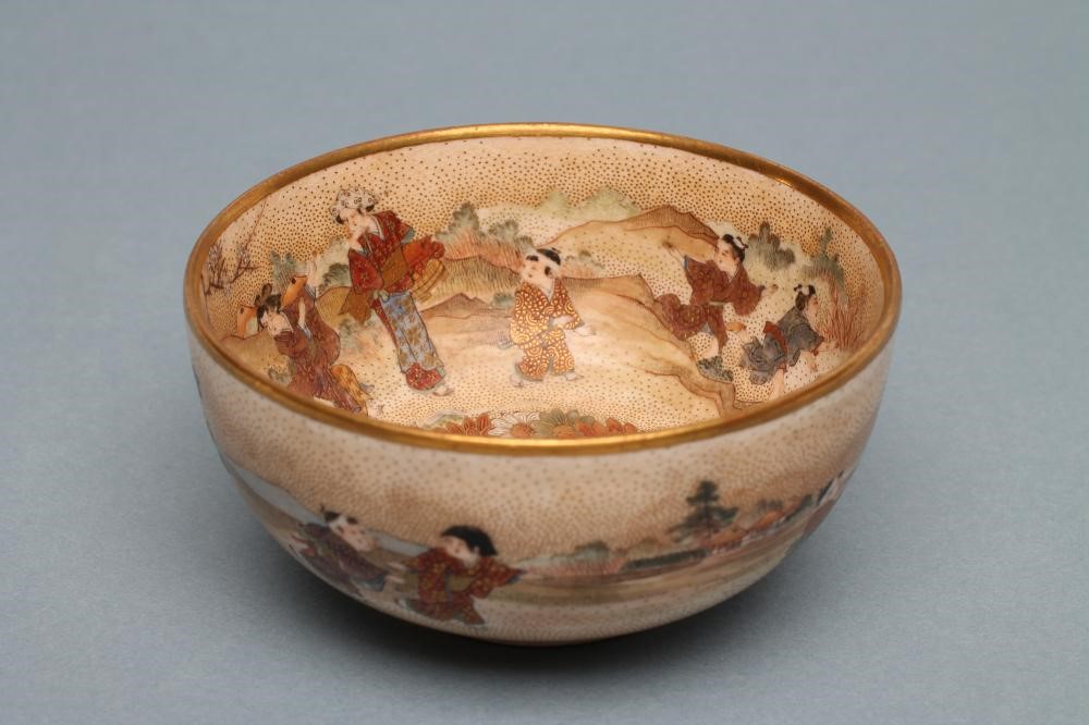 A SATSUMA EARTHENWARE SMALL BOWL of circular form Image