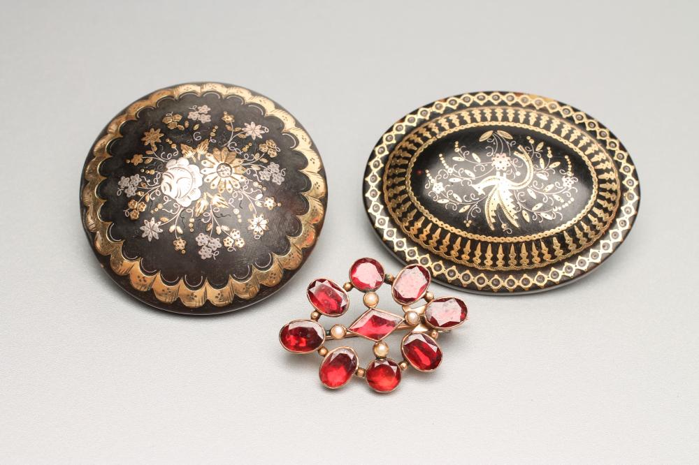 TWO VICTORIAN TORTOISESHELL BROOCHES Image