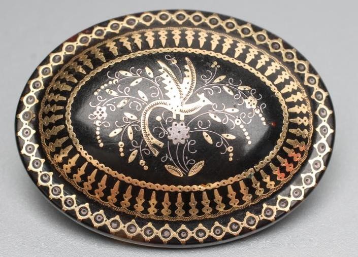 TWO VICTORIAN TORTOISESHELL BROOCHES Image