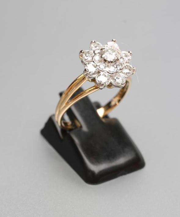 A DIAMOND CLUSTER RING Image