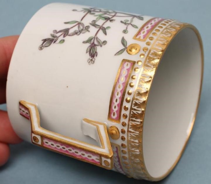 A ROYAL COPENHAGEN PORCELAIN "FLORA DANICA" CAN AND SAUCER Image