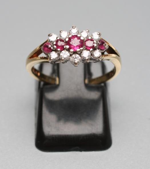 A VICTORIAN STYLE RUBY AND DIAMOND RING Image