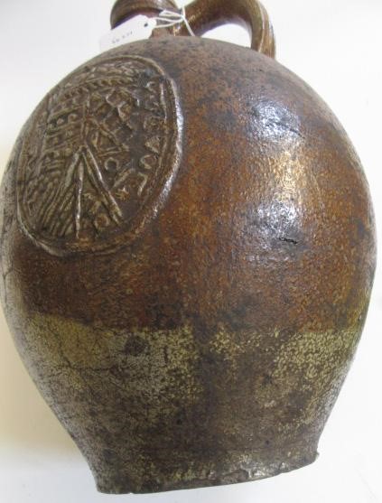 A RHENISH SALTGLAZE STONEWARE BELLARMINE/BARTMANN KRUG Image