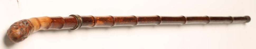 A SWORD STICK of bamboo construction with 20 1/2" square section steel blade Image