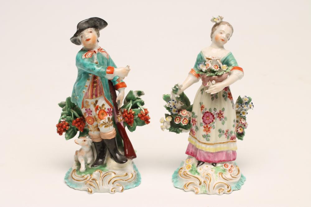 A PAIR OF DERBY PORCELAIN SMALL FIGURES Image