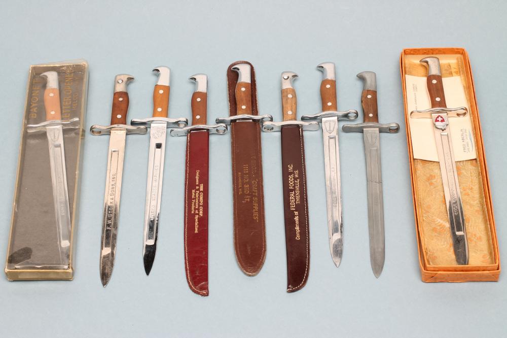 NINE SWISS MINIATURE M.1889 BAYONETS Image