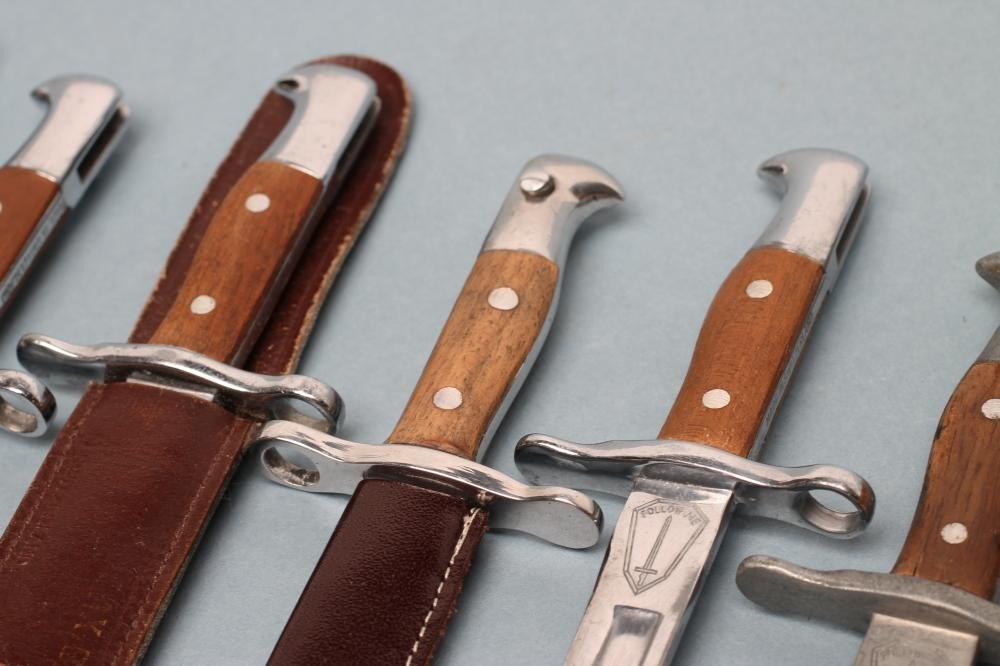 NINE SWISS MINIATURE M.1889 BAYONETS Image