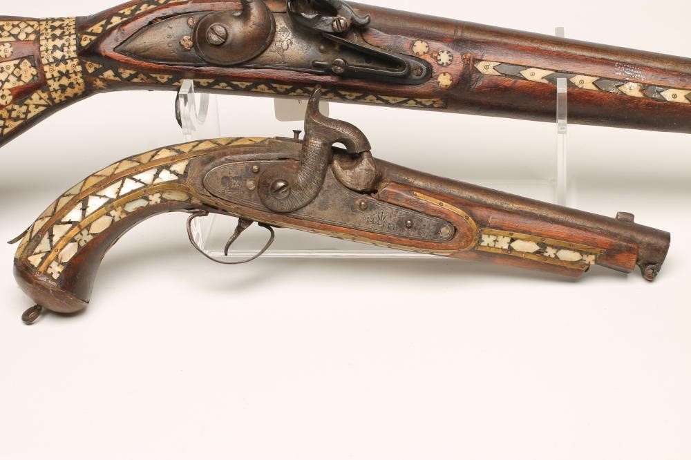 AN AFGHAN FLINTLOCK LONG PISTOL Image