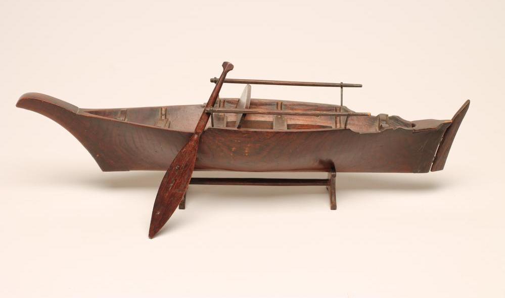 A HARDWOOD SCALE MODEL OF A FISHING BOAT Image