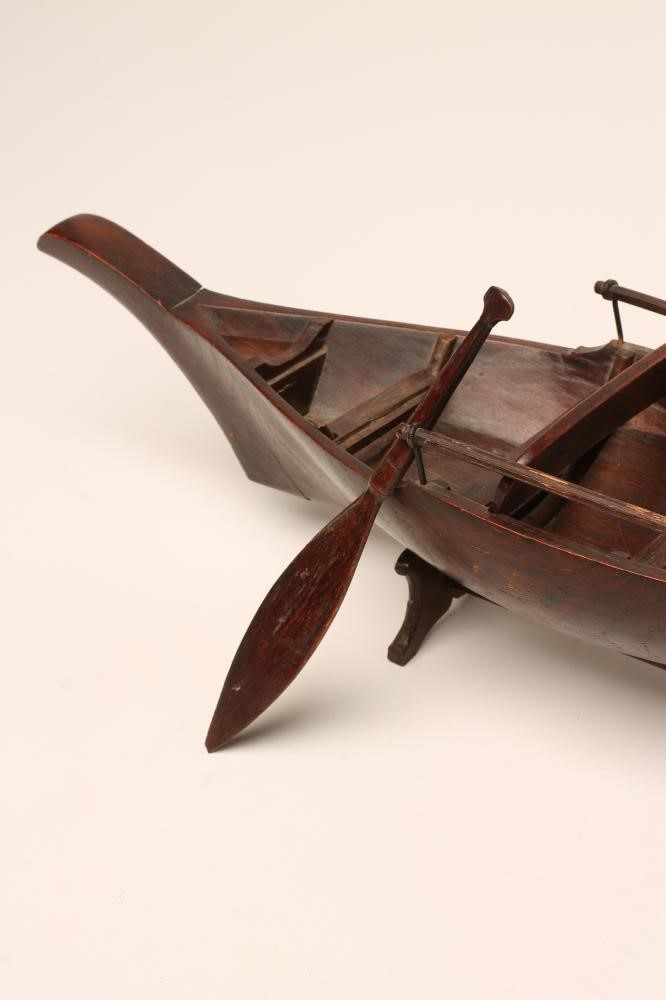A HARDWOOD SCALE MODEL OF A FISHING BOAT Image