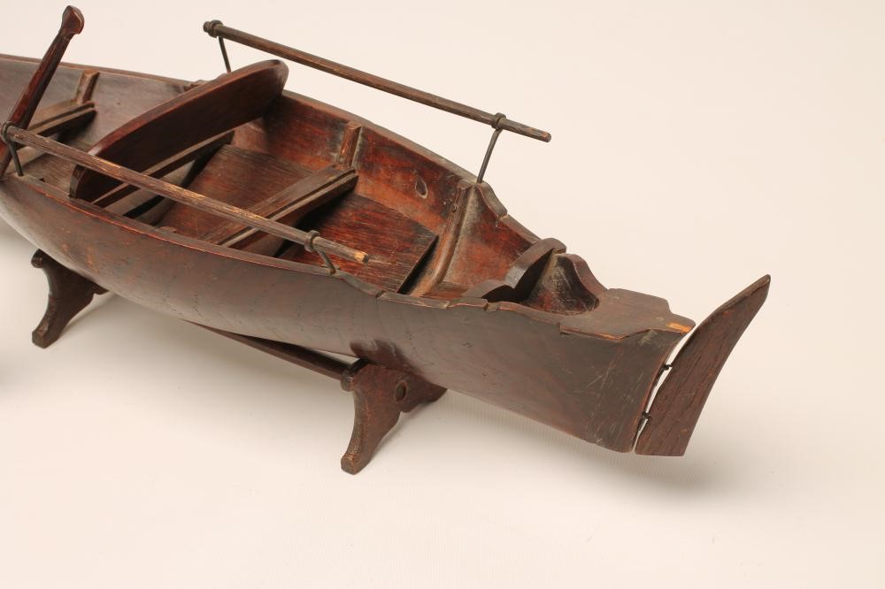 A HARDWOOD SCALE MODEL OF A FISHING BOAT Image