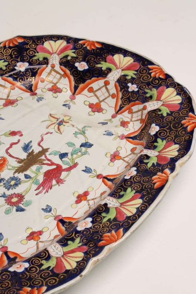 A VICTORIAN MINTON & CO. IRONSTONE MEAT PLATE of shaped rounded oblong form Image