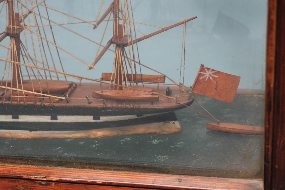 A WOODEN SCALE MODEL OF A BRITISH THREE MASTED SLOOP Image