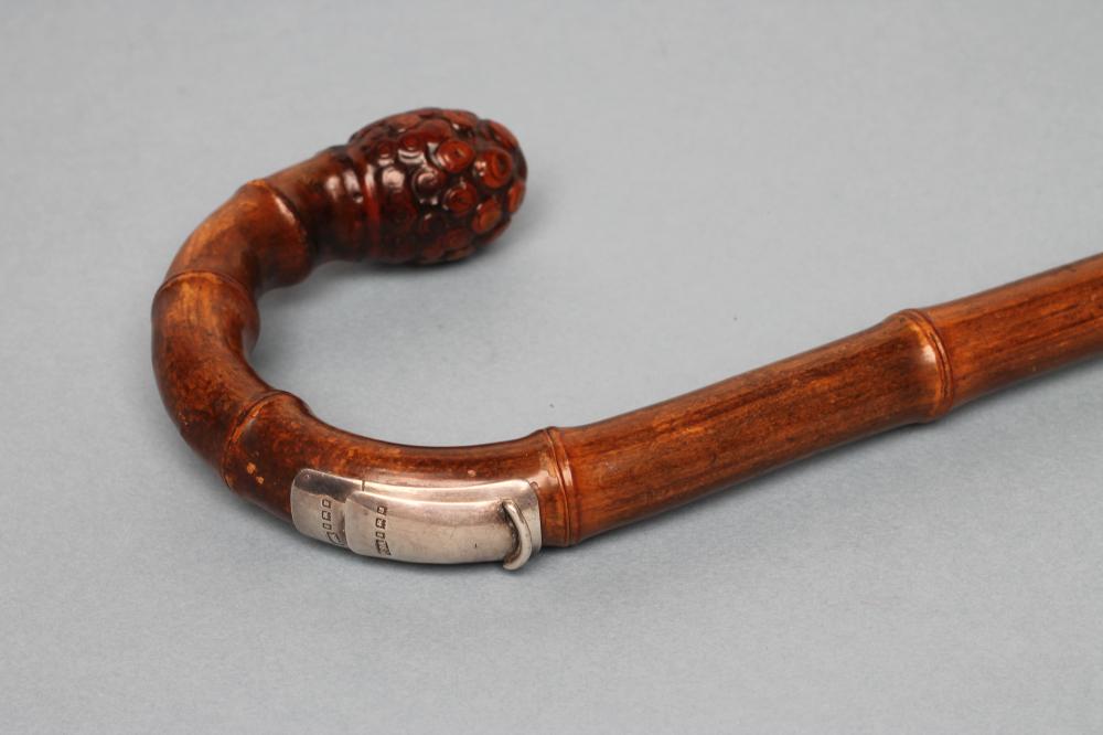 A SILVER MOUNTED HORSE MEASURING WALKING CANE by Swaine & Adeney Image