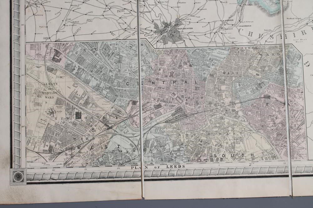 BACON'S COMMERCIAL AND LIBRARY MAP OF YORKSHIRE Image