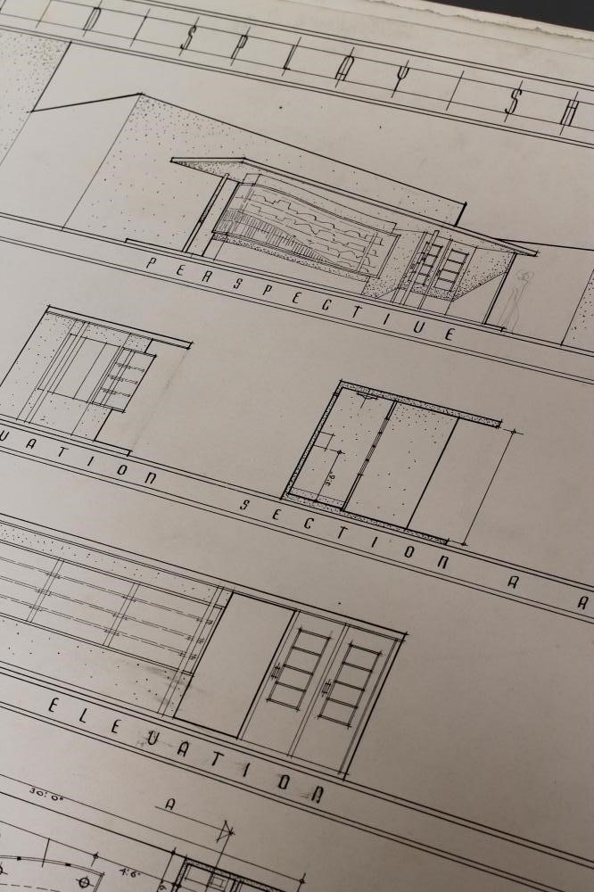 TWO LARGE PORTFOLIOS OF ARCHITECTURAL DRAWINGS by the artist T. Hughes Lodge Image