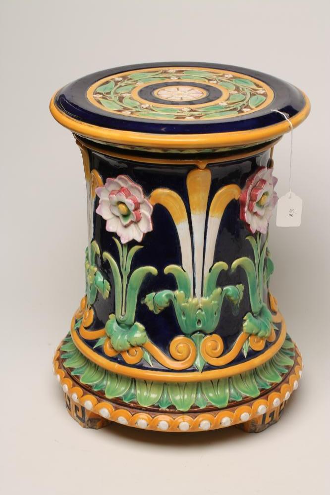 A VICTORIAN MINTONS MAJOLICA JARDINIERE STAND Image