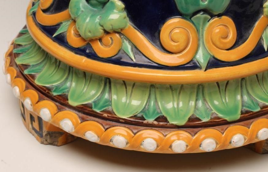A VICTORIAN MINTONS MAJOLICA JARDINIERE STAND Image