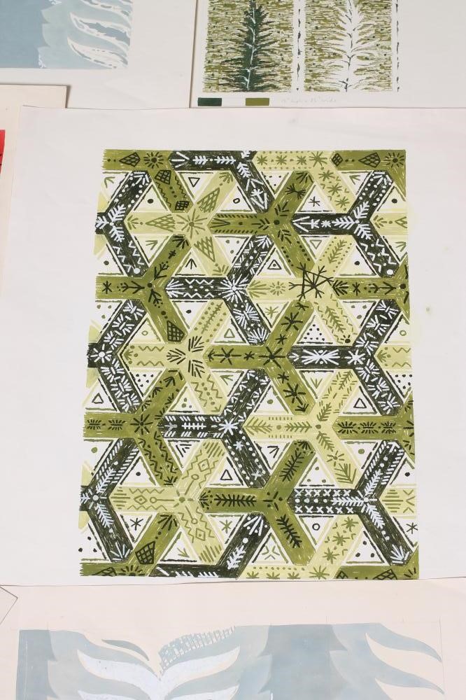 ‡SHEILA CATHERINE BOWNAS (1925-2007) Twelve various flat surface designs featuring flowers Image