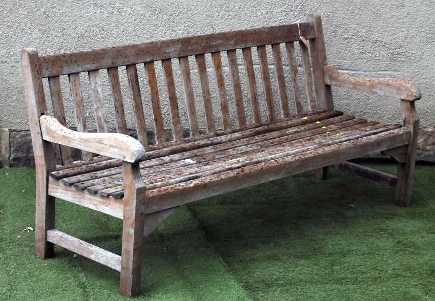 A HUGHES BOLCKOW TEAK BENCH Image