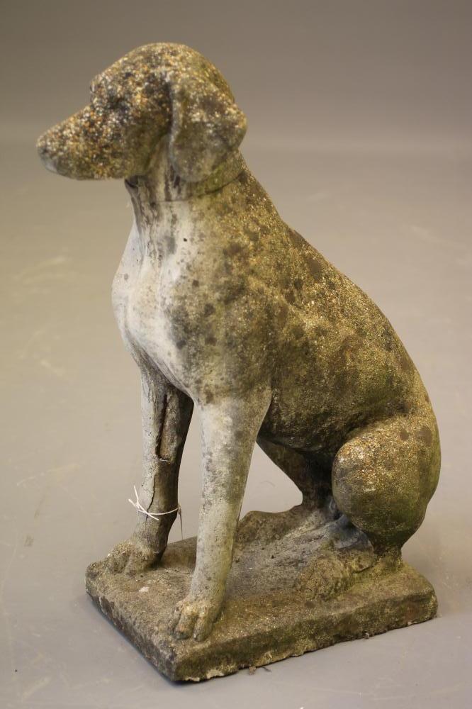 A COMPOSITION FIGURE OF A HOUND modelled seated with alert expression Image