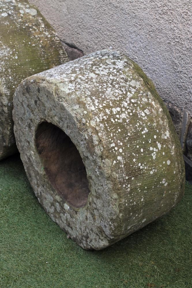 A PAIR OF CIRCULAR STONE JARDINIERES Image