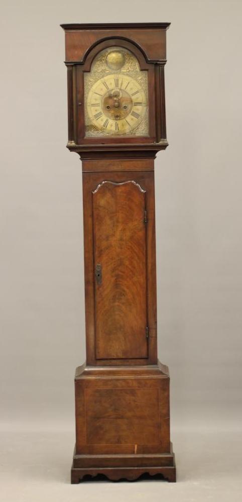 A MAHOGANY LONGCASE CLOCK by John Lambourne Image