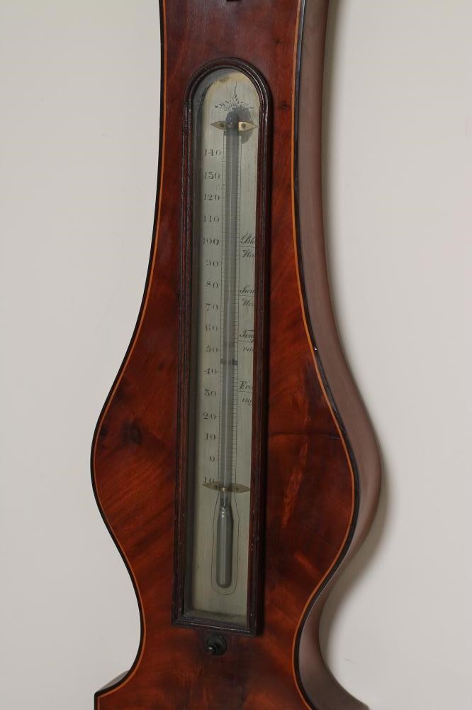 A MAHOGANY CASED WHEEL BAROMETER by A Jarone(?) Image