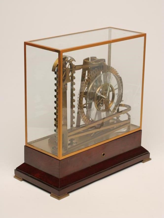 A BRASS WATER WHEEL INDUSTRIAL CLOCK Image