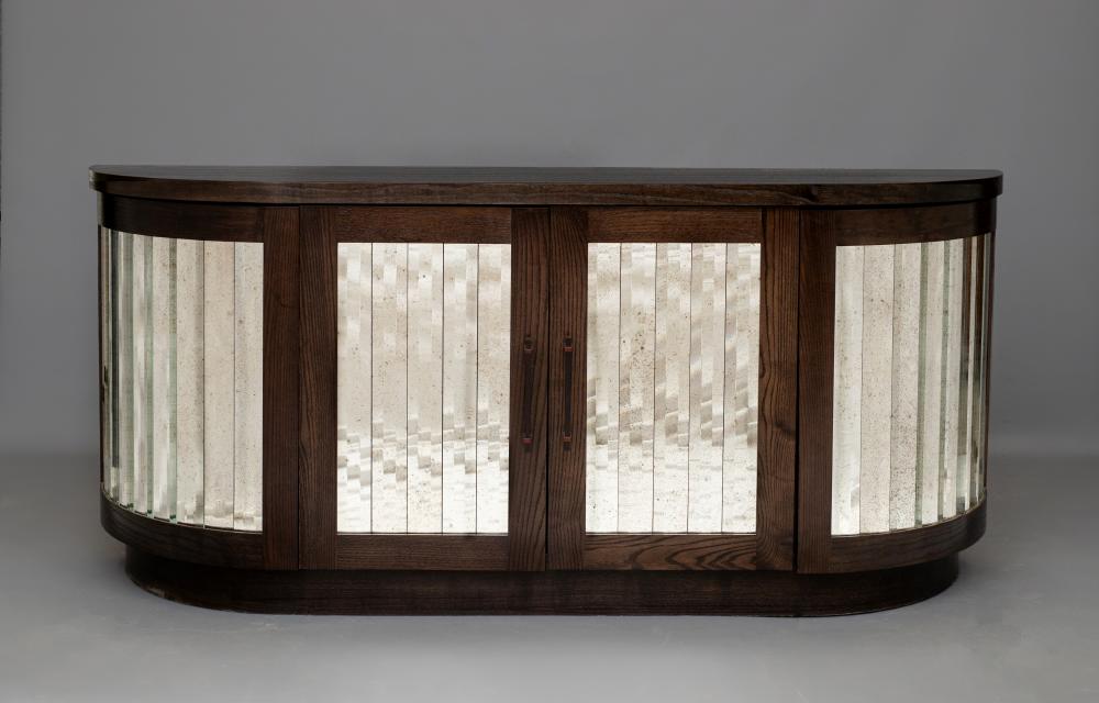 AN EBONISED ART DECO STYLE ASH SIDE CABINET Image