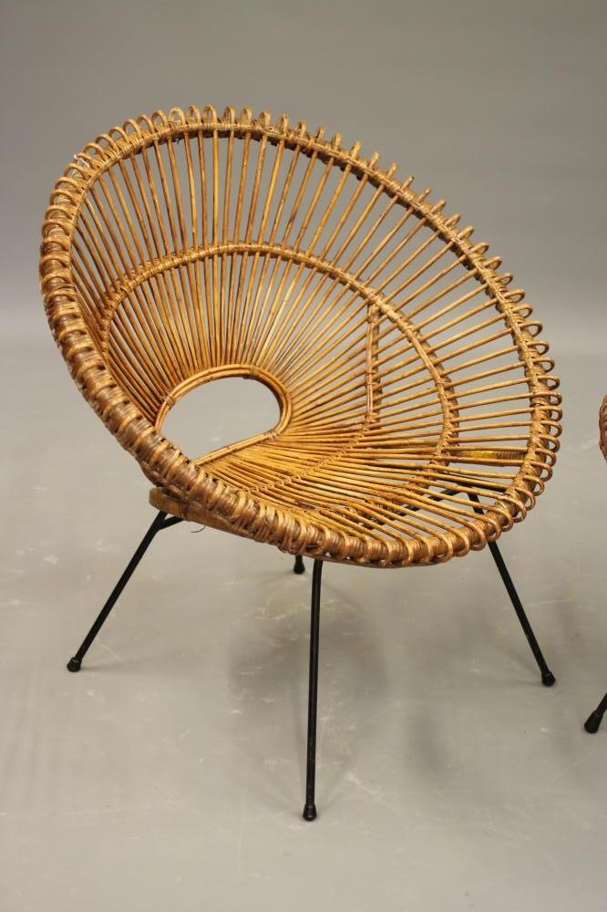 A RETRO CANED SATELLITE CHAIR Image