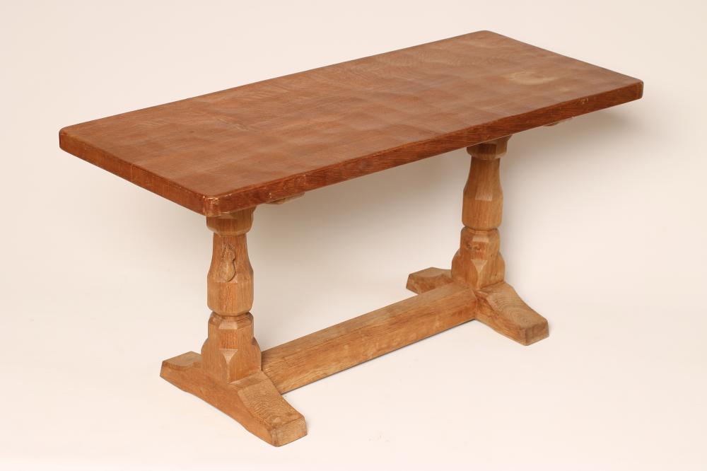 AN ADZED OAK COFFEE TABLE by Robert Thompson Image