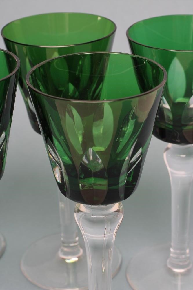 A SET OF SIX ST. LOUIS WINE GLASSES Image