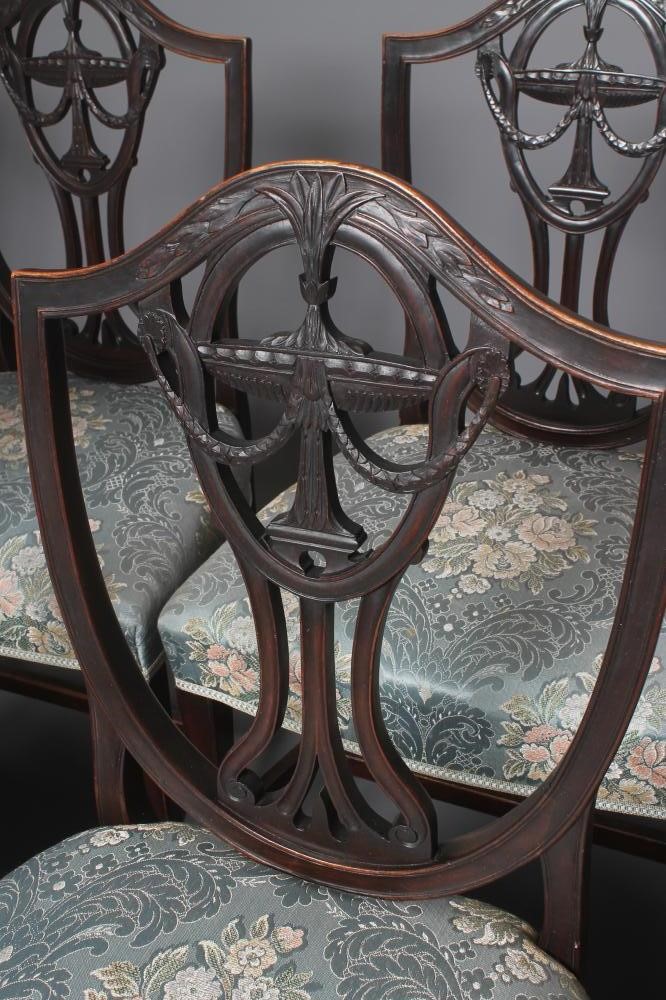 A SET OF EIGHT MAHOGANY DINING CHAIRS of Georgian design including two elbow chairs Image