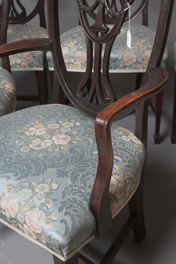 A SET OF EIGHT MAHOGANY DINING CHAIRS of Georgian design including two elbow chairs Image