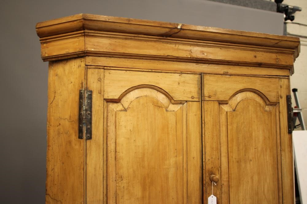 A GEORGIAN SYCAMORE STANDING CORNER CUPBOARD Image