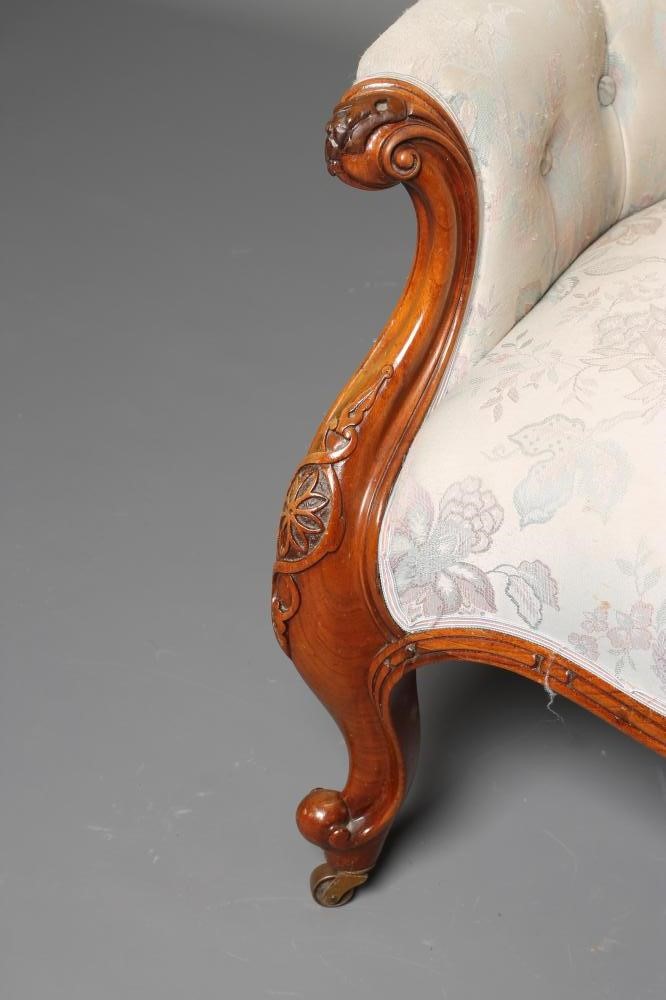 A VICTORIAN WALNUT FRAMED SALON ARMCHAIR of spoon back form Image