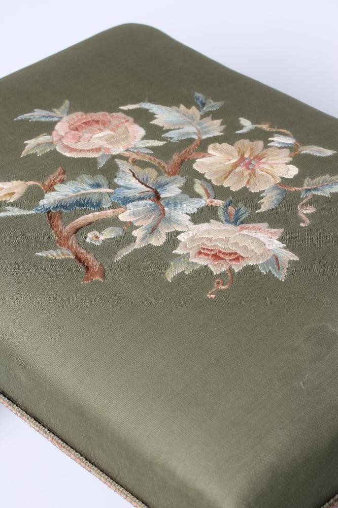 A MAHOGANY FRAMED DRESSING STOOL Image